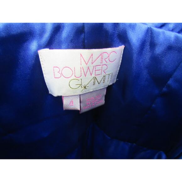 Marc Bouwer Size 4 Y2K Blue Funky Pattern Mini Tank Dress 100% Silk Glamit! - Picture 2 of 6